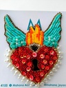 Prendedor Sagrado Corazon con alas