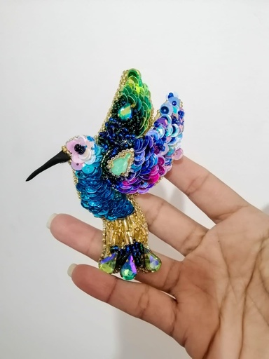Prendedor Colibrí multicolor